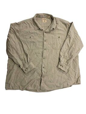 RED HEAD BRAND Flannel Button Up Shirt Beige 4XL Cotton Workwear Gorpcore Rugged